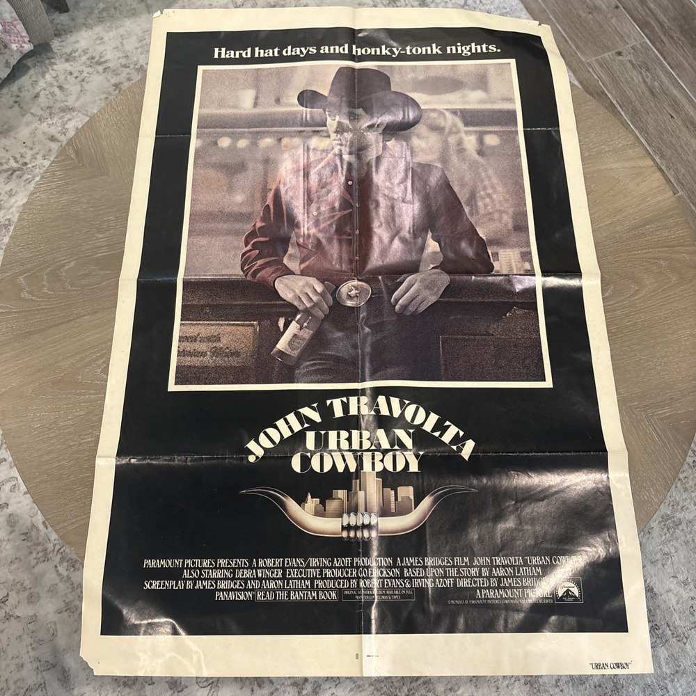 ORIGINAL VINTAGE "URBAN COWBOY" MOVIE POSTER JOHN TRAVOLTA 27x41